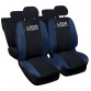 Copri sedili Auto Compatibili  Hybrid 2021 Nero Blu Scuro| Set Copri-Sedile Anteriori e Posteriori | Logo Ricamato | Airbag | Accessori Auto Interno